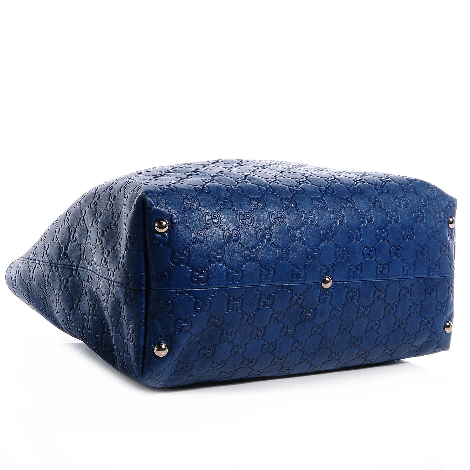Gucci Guccissima Medium Icon Bit Tote Blue 4 of 7