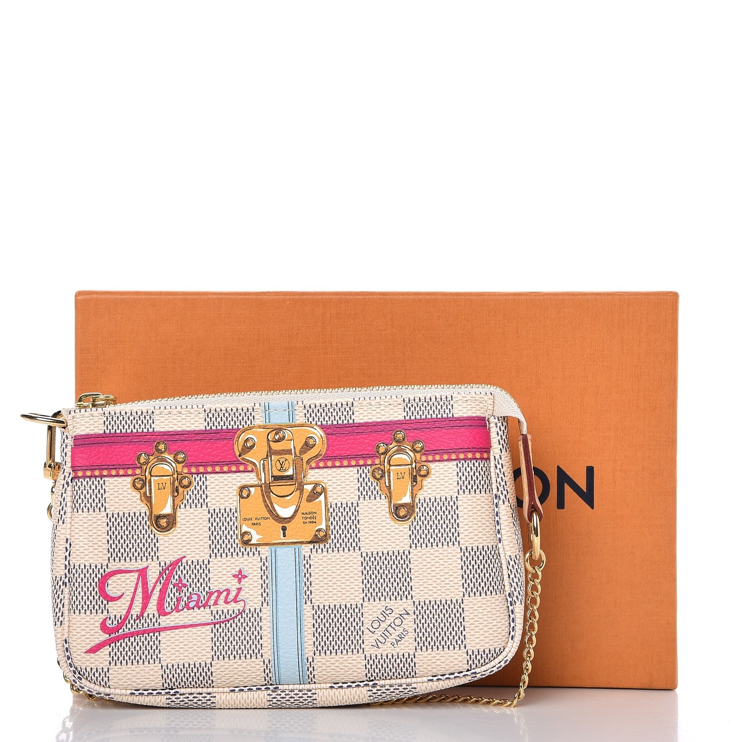 Louis Vuitton Damier Azur Summer Trunks Miami Mini Pochette Accessories 8 of 8