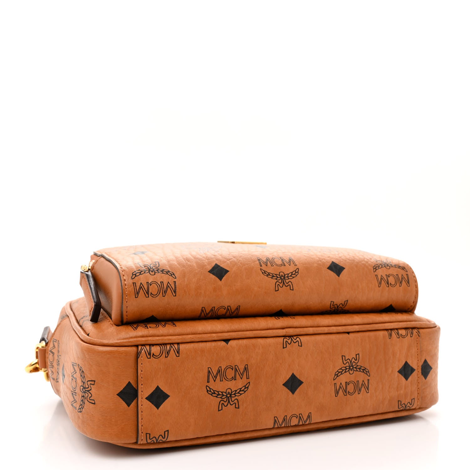 MCM Visetos Monogram Small Aren Crossbody Cognac 4 of 14