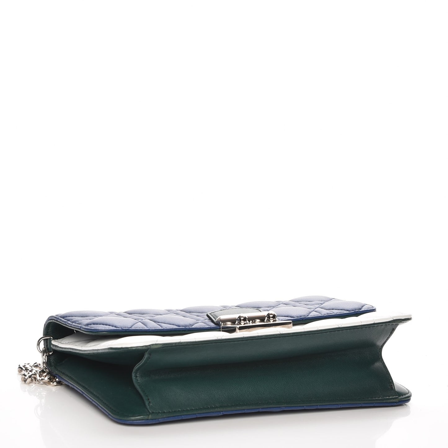 Lambskin Cannage Tri-Color Miss Dior Promenade Pouch Blue Celeste Deep Green