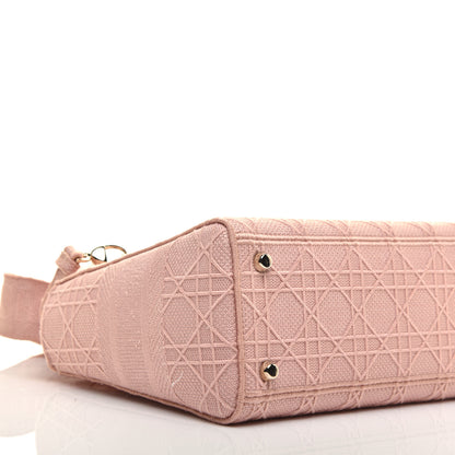 Christian Dior Canvas Embroidered Cannage Medium Lady D-Lite Pink 7 of 9