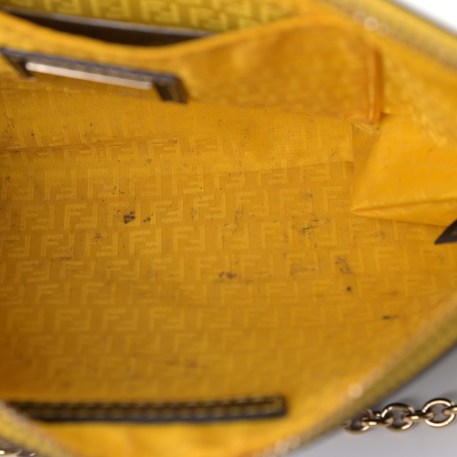 Fendi Zucca Spalmati Pochette Tobacco Giallo 7 of 7