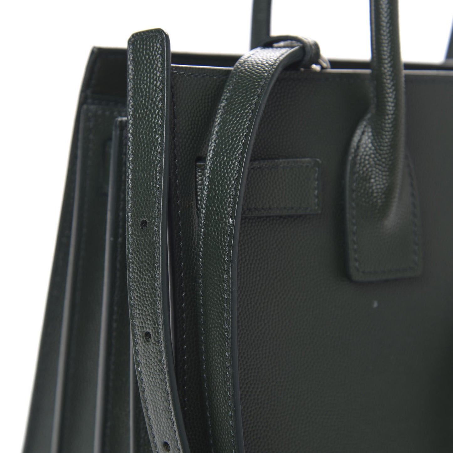 Grained Calfskin Baby Sac De Jour Vert Fonce