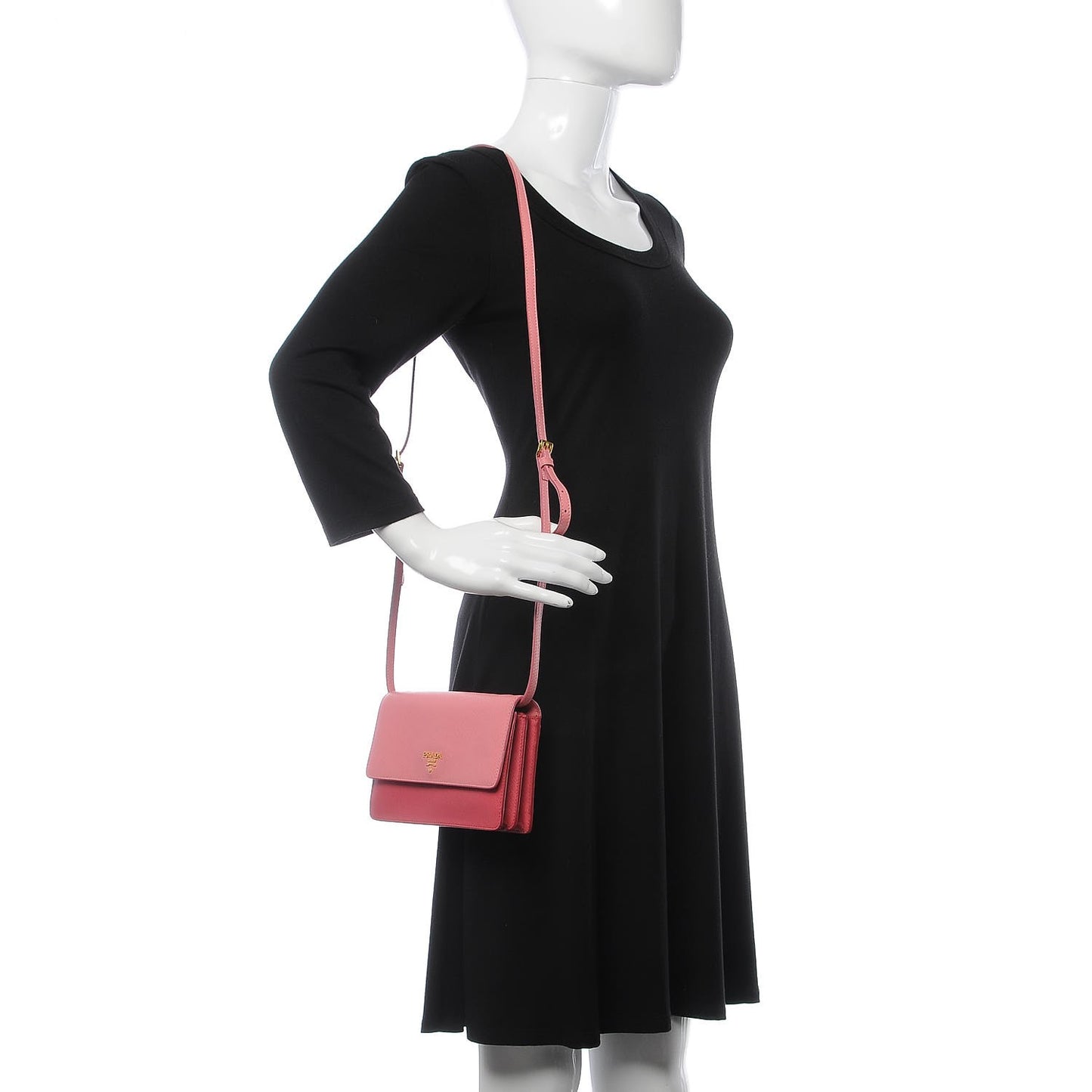 Saffiano Lux Metal Flap Wallet with Strap Peonia Geranio