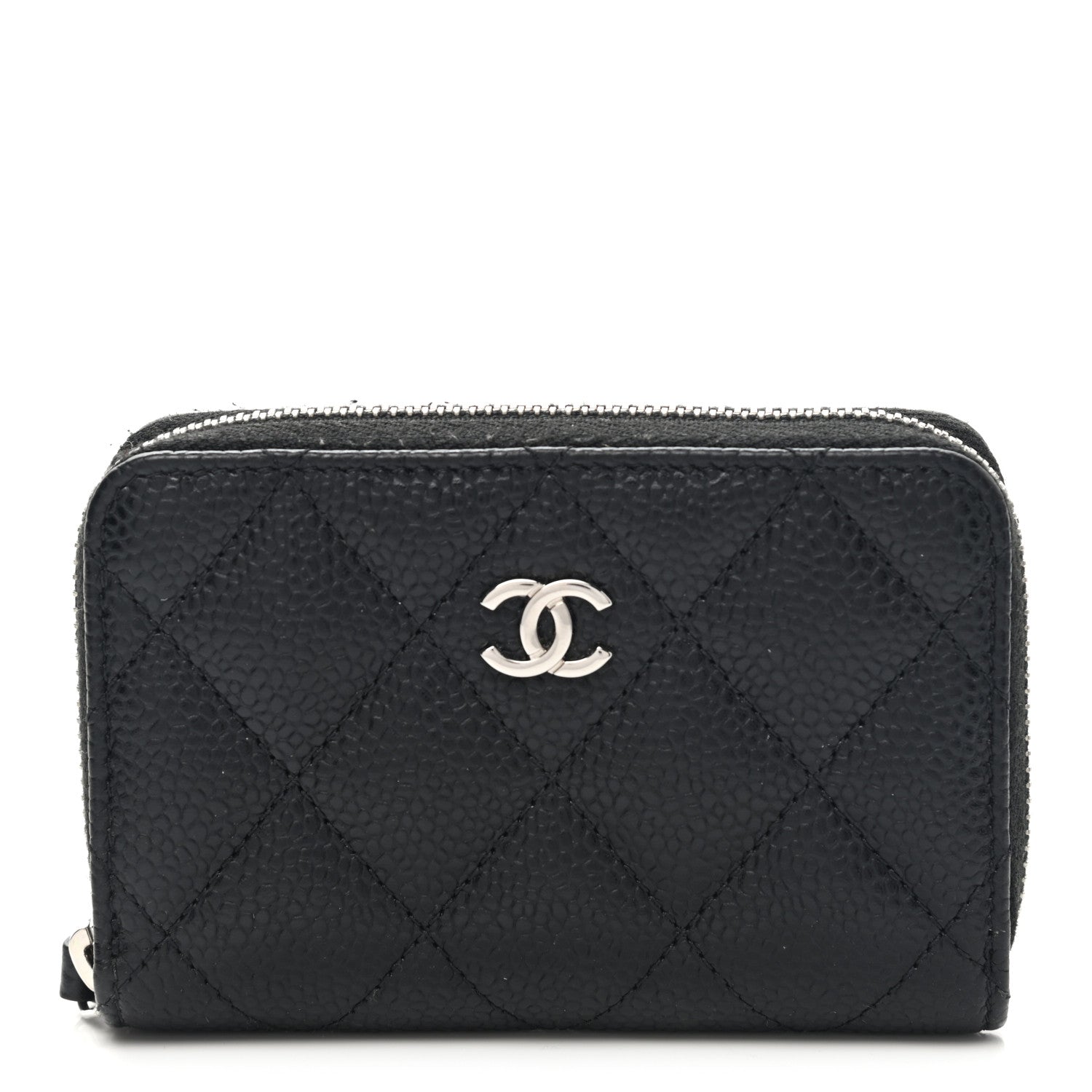 Chanel Caviar Quilted Zip Coin Purse Black 1 of 9
