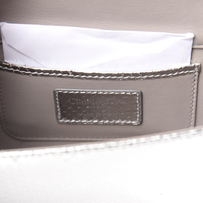 Christian Dior Metallic Snakeskin Lady Dior Croisiere Chain Clutch Silver 6 of 12