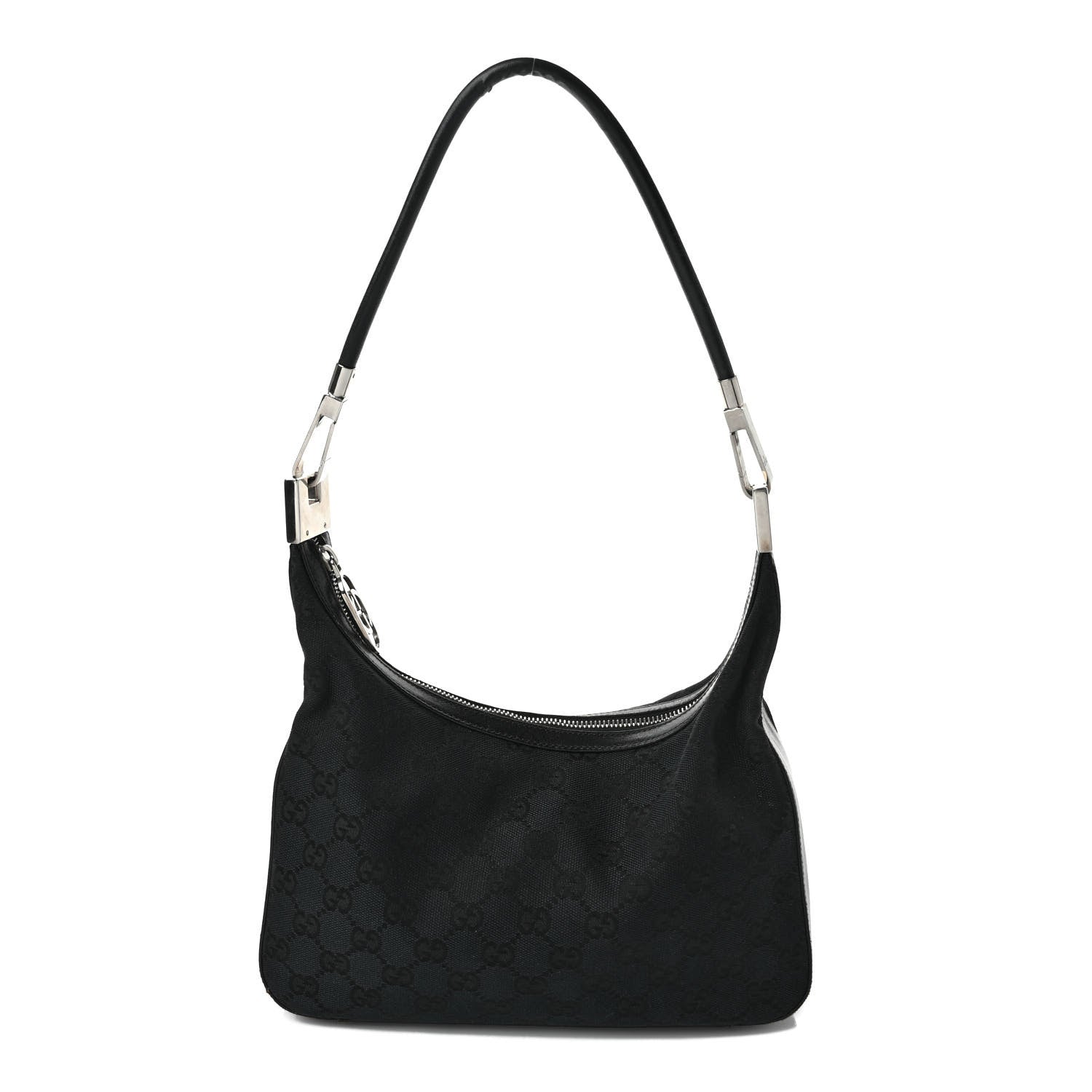 Gucci Monogram GG Clasp Hobo Black 1 of 13