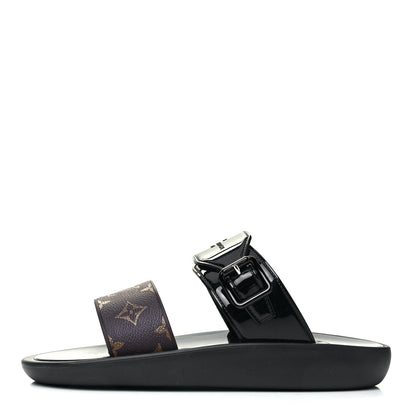 Louis Vuitton Monogram Sunbath Flat Mule Sandals 40 Black 1 of 7