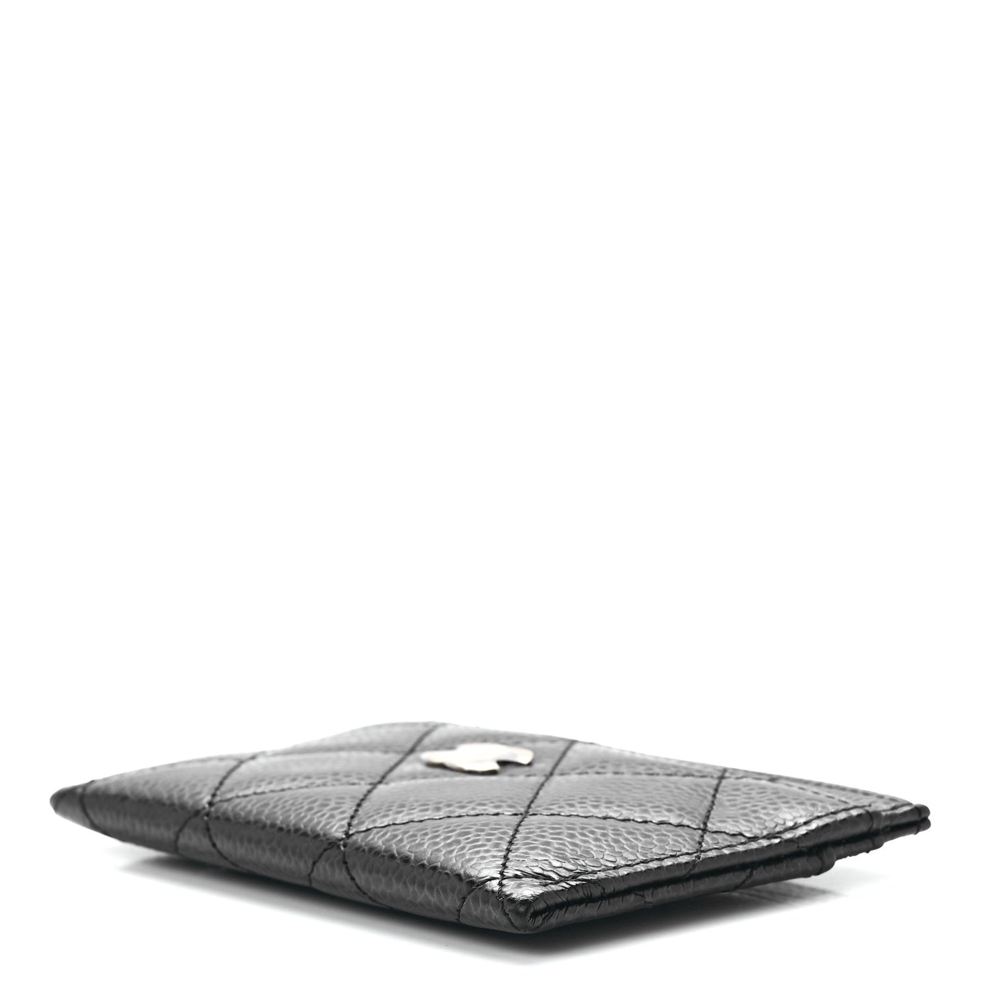 Caviar Quilted Card Holder Black