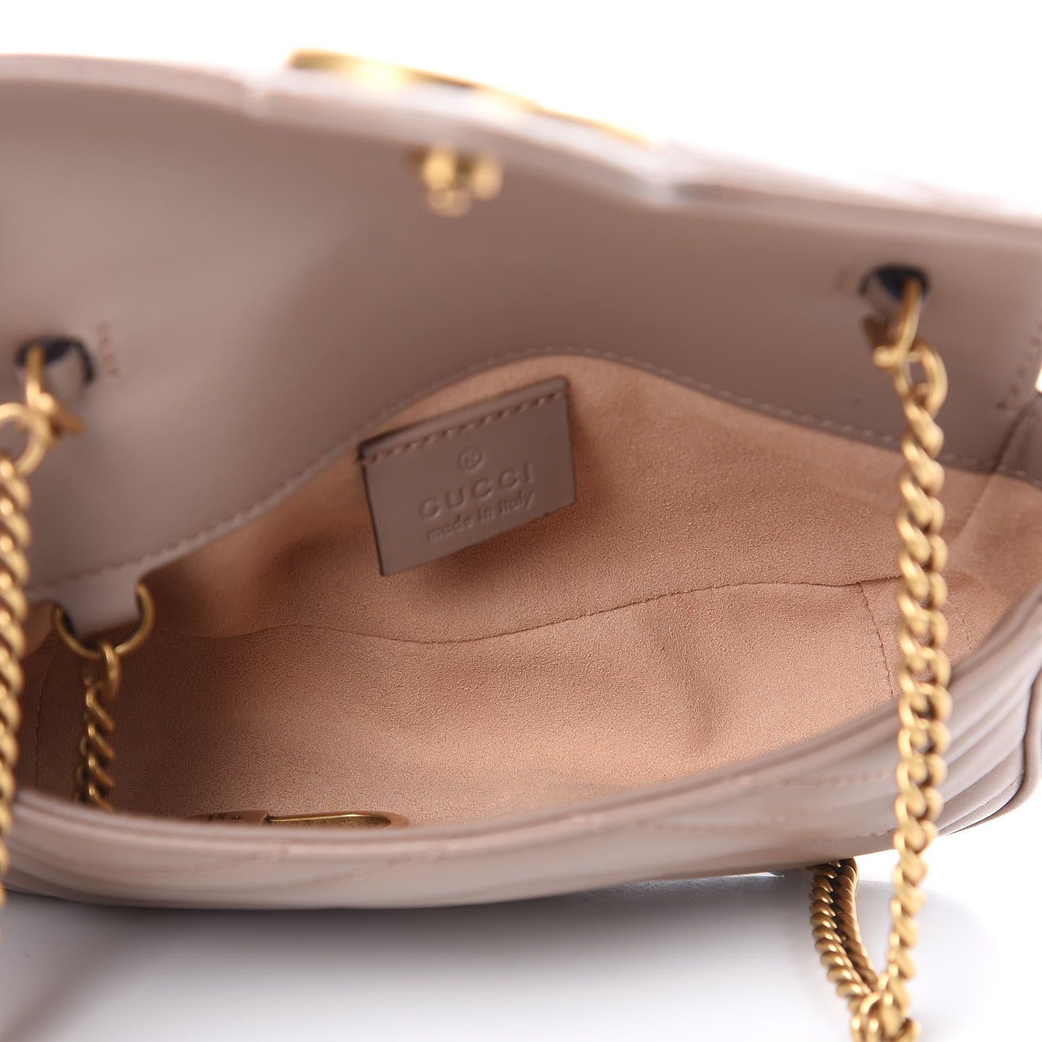 Gucci Calfskin Matelasse Super Mini GG Marmont Shoulder Bag Porcelain Rose 5 of 9