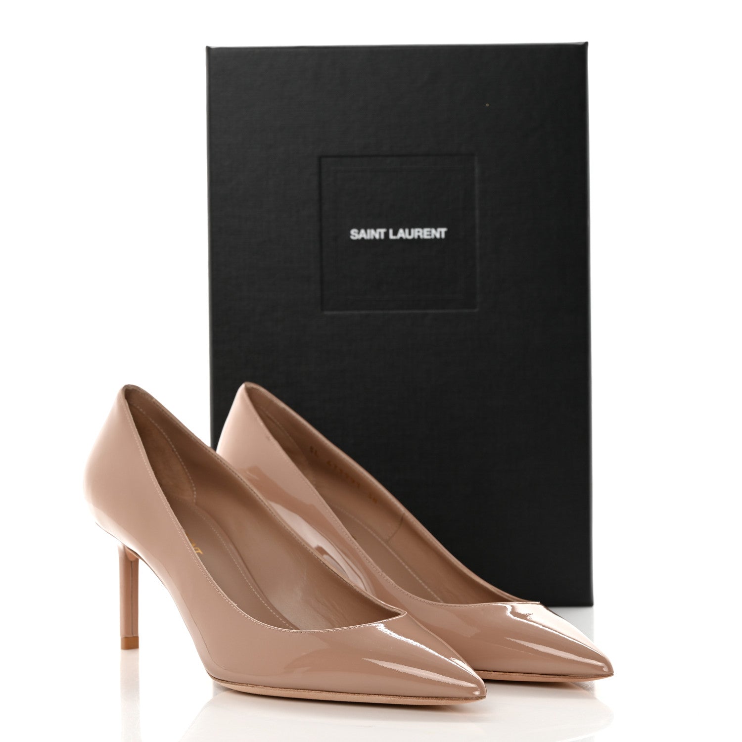 Saint Laurent Patent Calfskin Anja 85 Pumps 38 Dark Pink 9 of 9