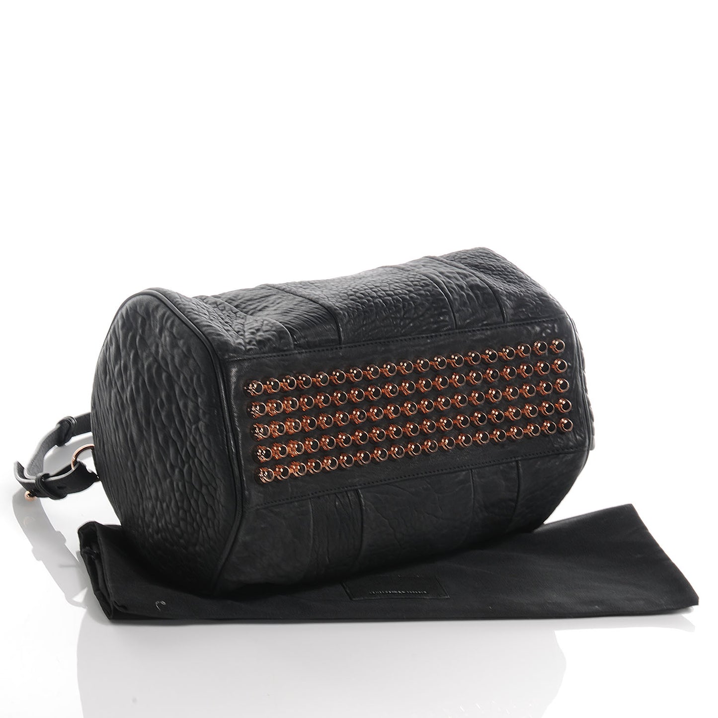 Leather Rocco w Rose Gold Hardware Black