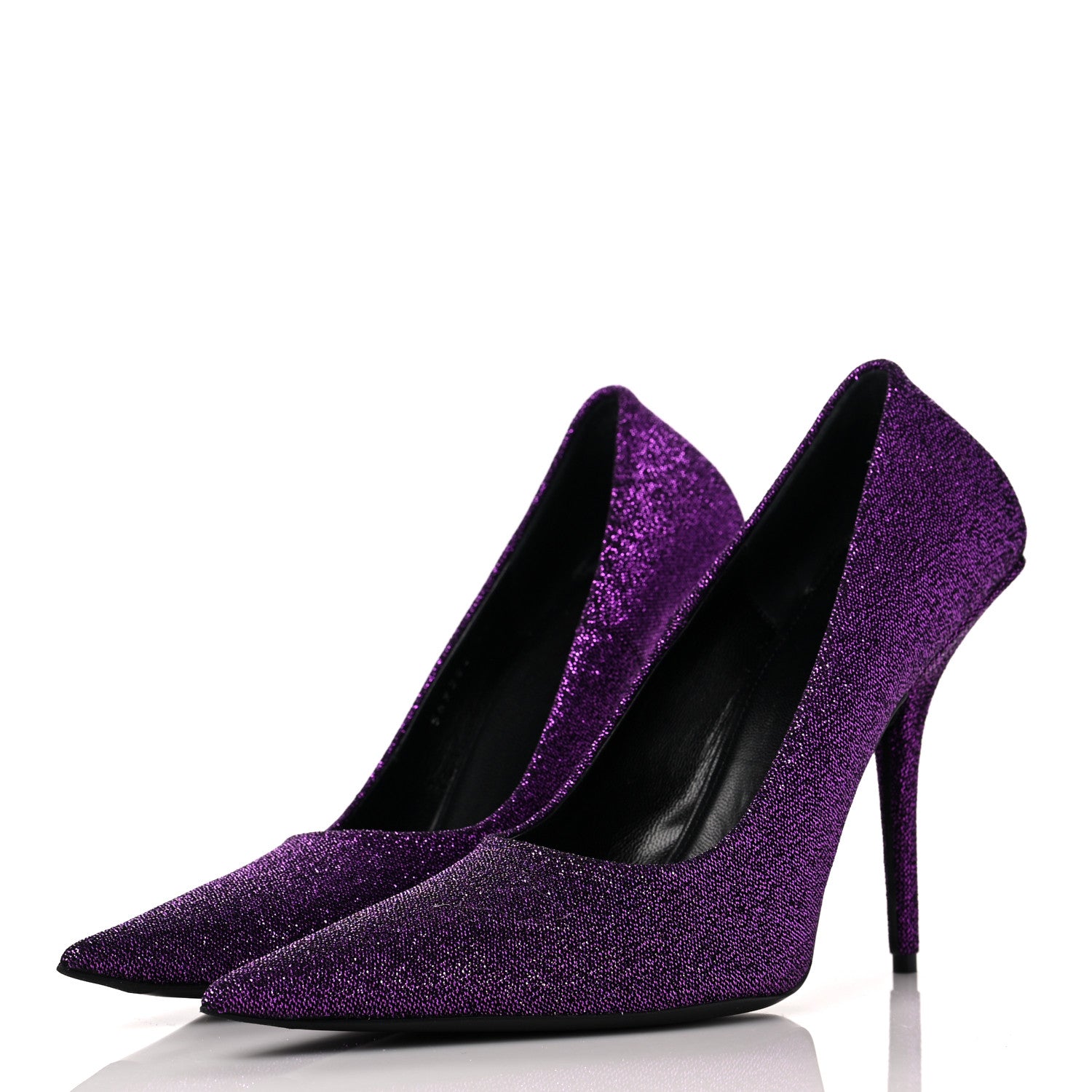 Balenciaga Shiny Fabric Square Knife 110mm Pumps 41 Purple 3 of 9