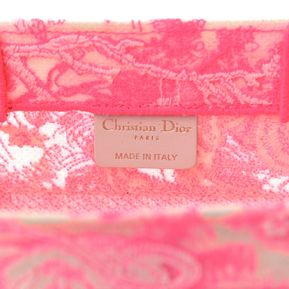 Christian Dior Transparent Canvas Embroidered Small Toile De Jouy Reverse Book Tote Fluorescent Pink 6 of 12