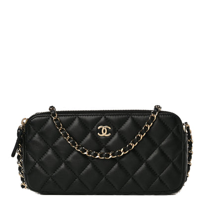 Chanel Lambskin Quilted Small Clutch With Chain Black 1 of 12