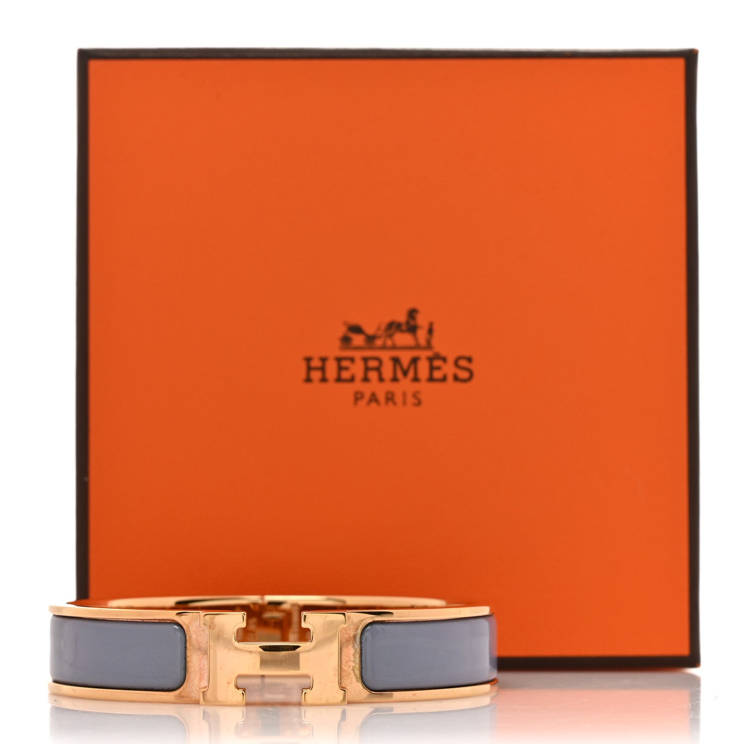 Hermes Enamel Narrow Clic Clac H Bracelet PM Gris Orage 7 of 7