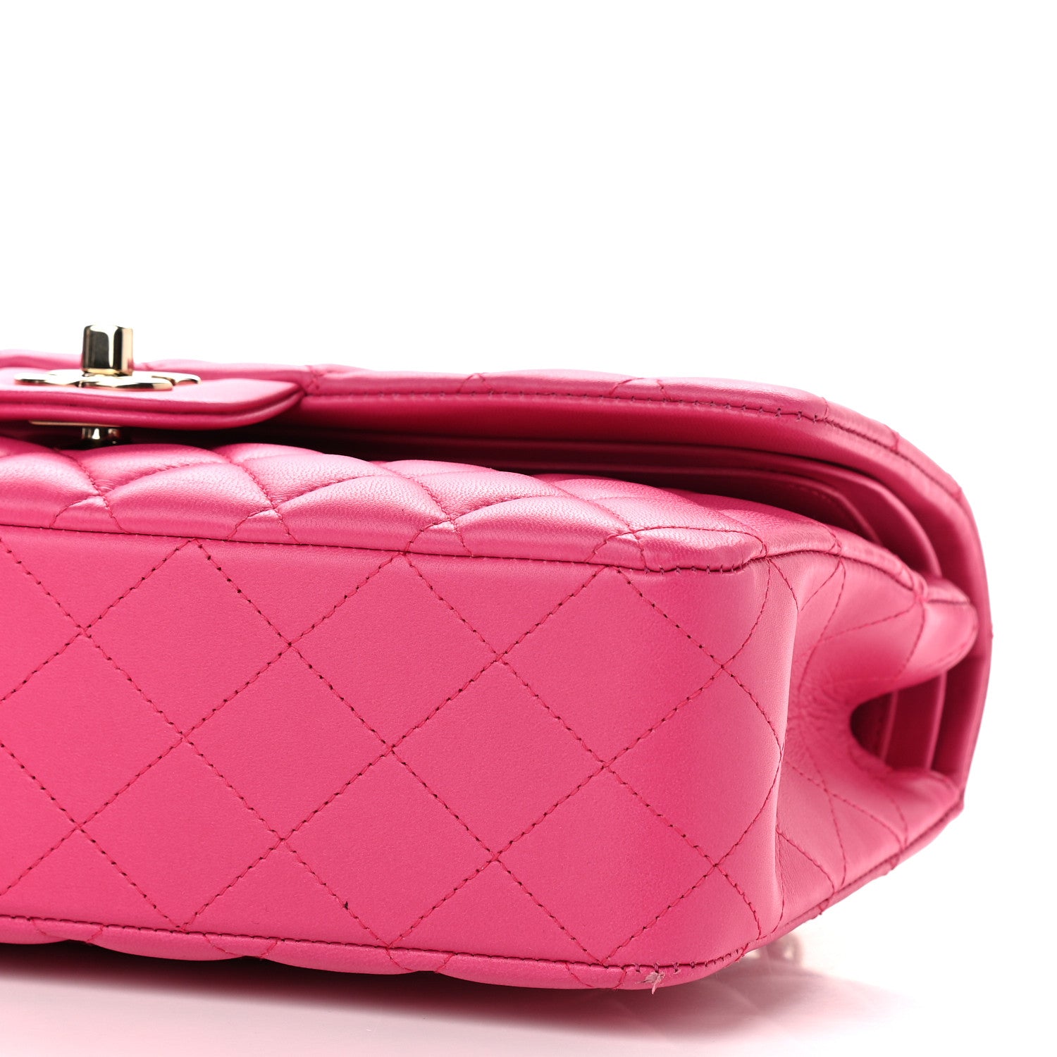 Chanel Lambskin Quilted Medium Double Flap Dark Pink 9 of 10