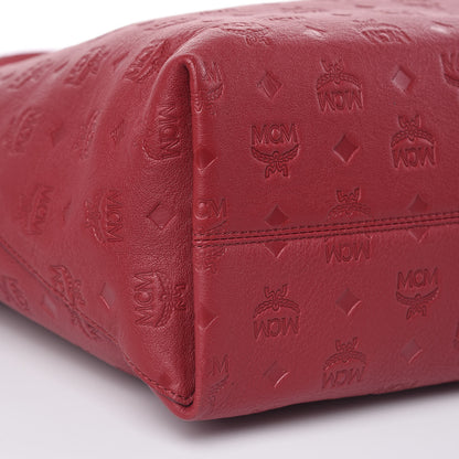 MCM Calfskin Ottomar Monogram Large Klara Hobo Ruby Red 9 of 10