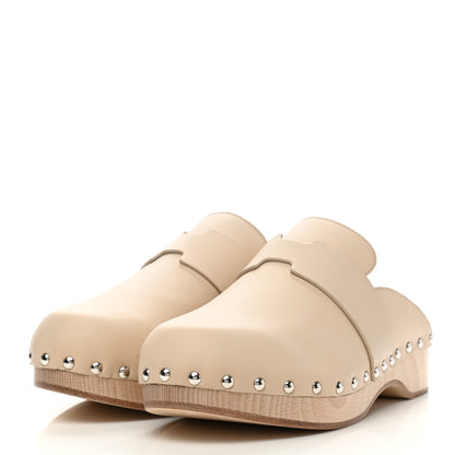 Hermes Calfskin Calya Mules 38 Hetre 3 of 10