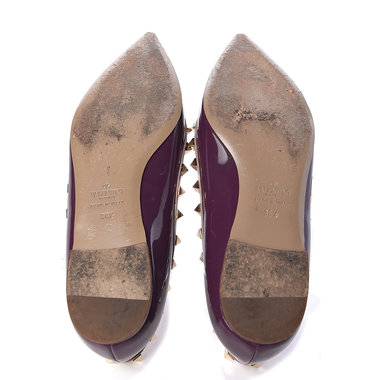 Patent Rockstud Ballerina Flats 38.5 Purple Poudre