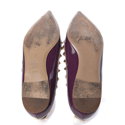 Valentino Garavani Patent Rockstud Ballerina Flats 38.5 Purple Poudre 8 of 20