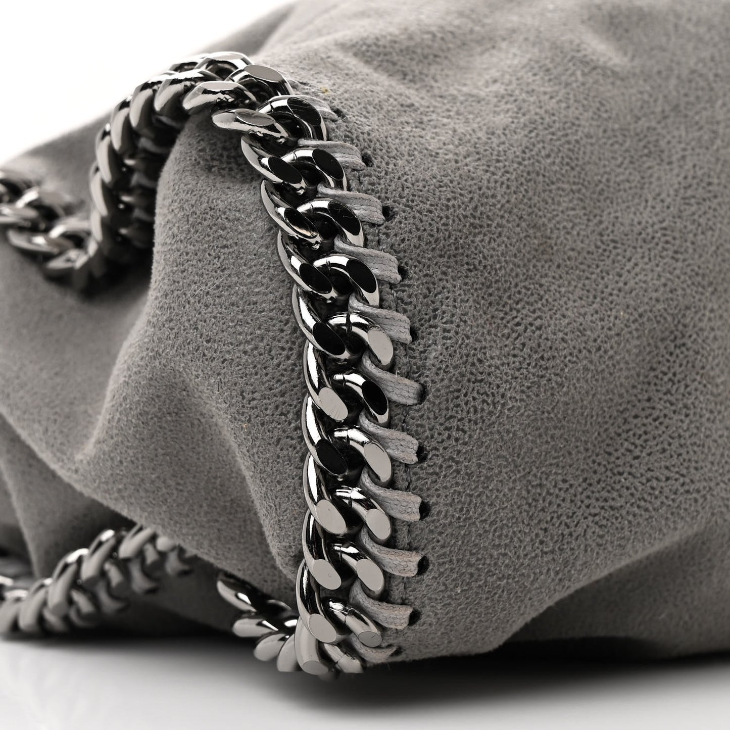 Shaggy Deer Mini Falabella Fold Over Tote Light Grey