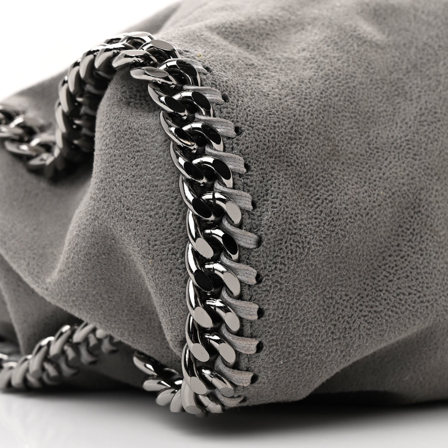 Stella McCartney Shaggy Deer Mini Falabella Fold Over Tote Light Grey 9 of 10