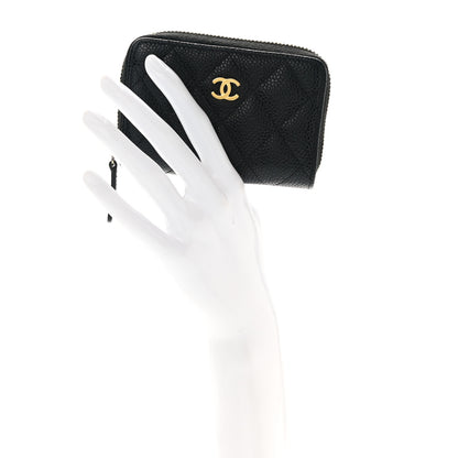 Chanel Caviar Quilted Zip Coin Purse Black 2 of 8