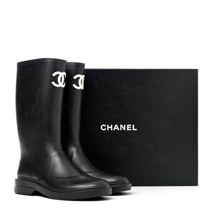 Chanel Caoutchouk CC High Boots 40 Black 10 of 10