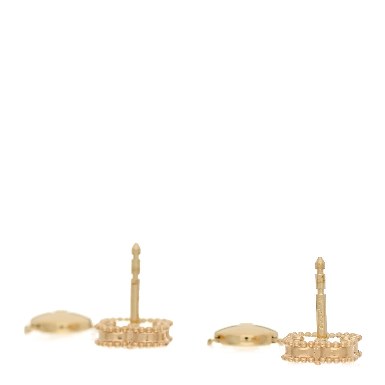 Van Cleef & Arpels 18K Yellow Gold Black Onyx Sweet Alhambra Earrings 3 of 5