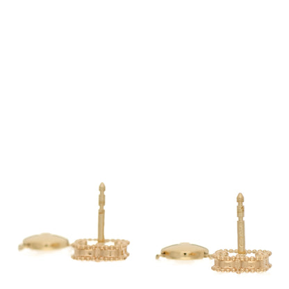 Van Cleef & Arpels 18K Yellow Gold Black Onyx Sweet Alhambra Earrings 3 of 5