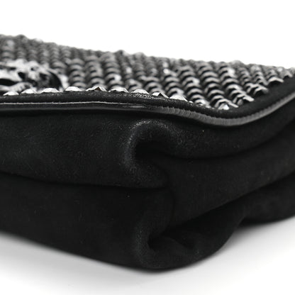 Versace Suede Palazzo Crystal Chain Evening Bag Black 8 of 8