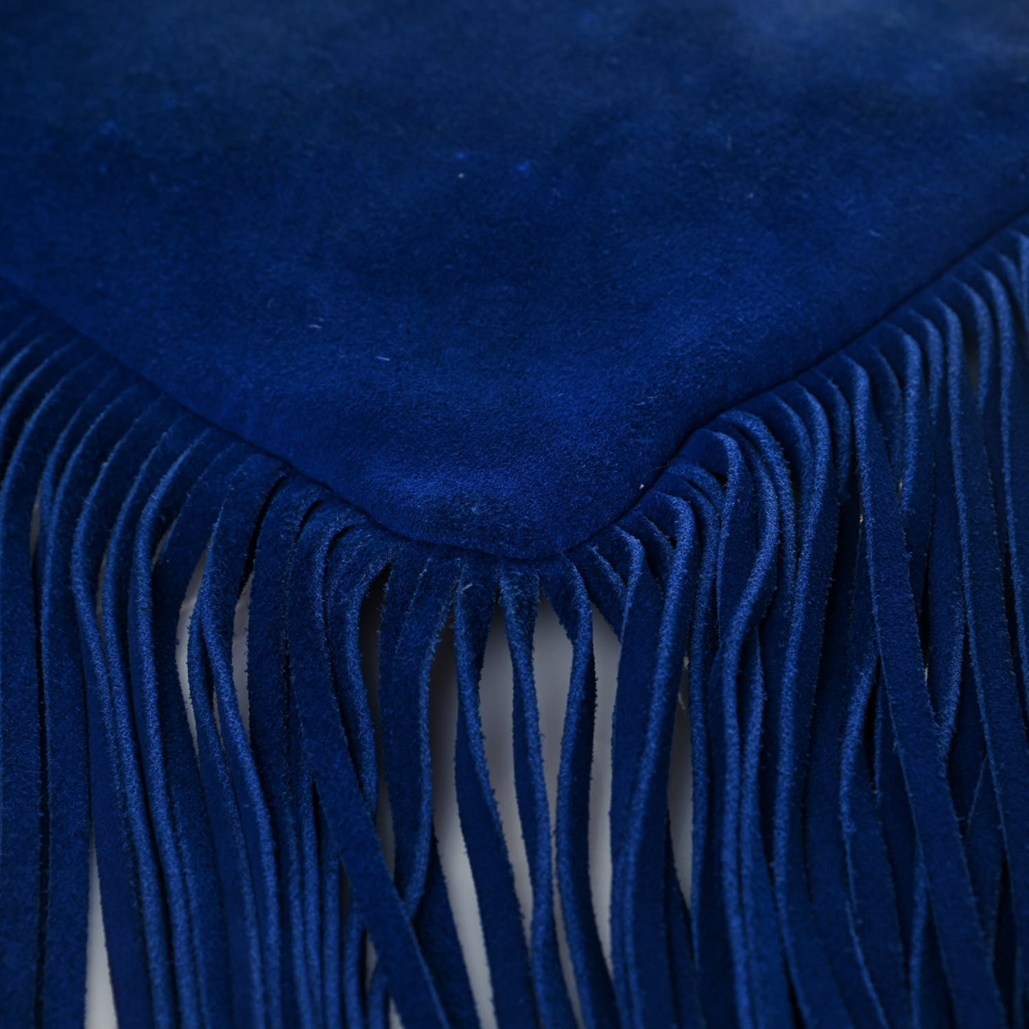 Saint Laurent Suede Calfskin Small Fringe Crossbody Bag Blue 12 of 15