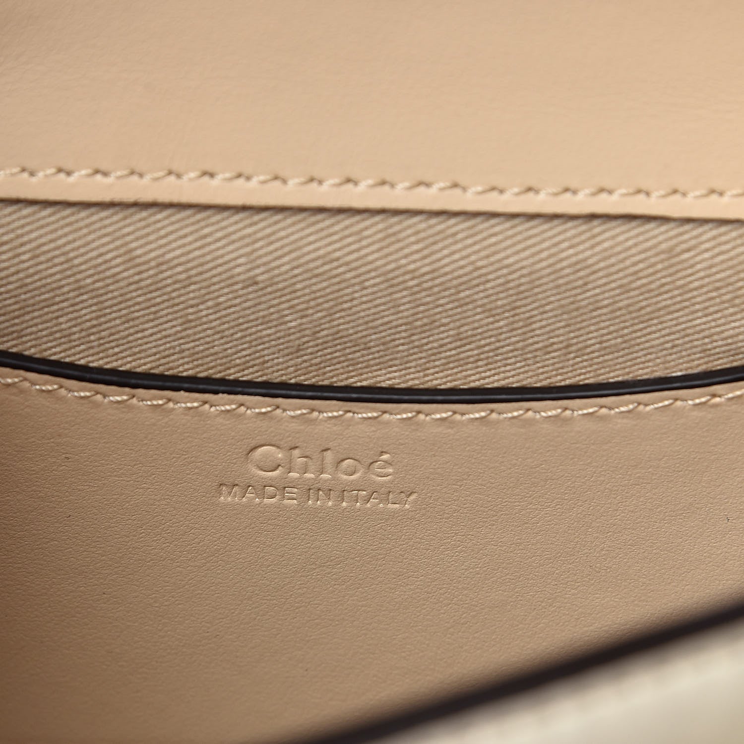 Chloe Calfskin Crocodile Embossed Small Tess Bag White Beige 6 of 9