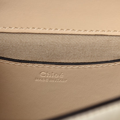 Chloe Calfskin Crocodile Embossed Small Tess Bag White Beige 6 of 9