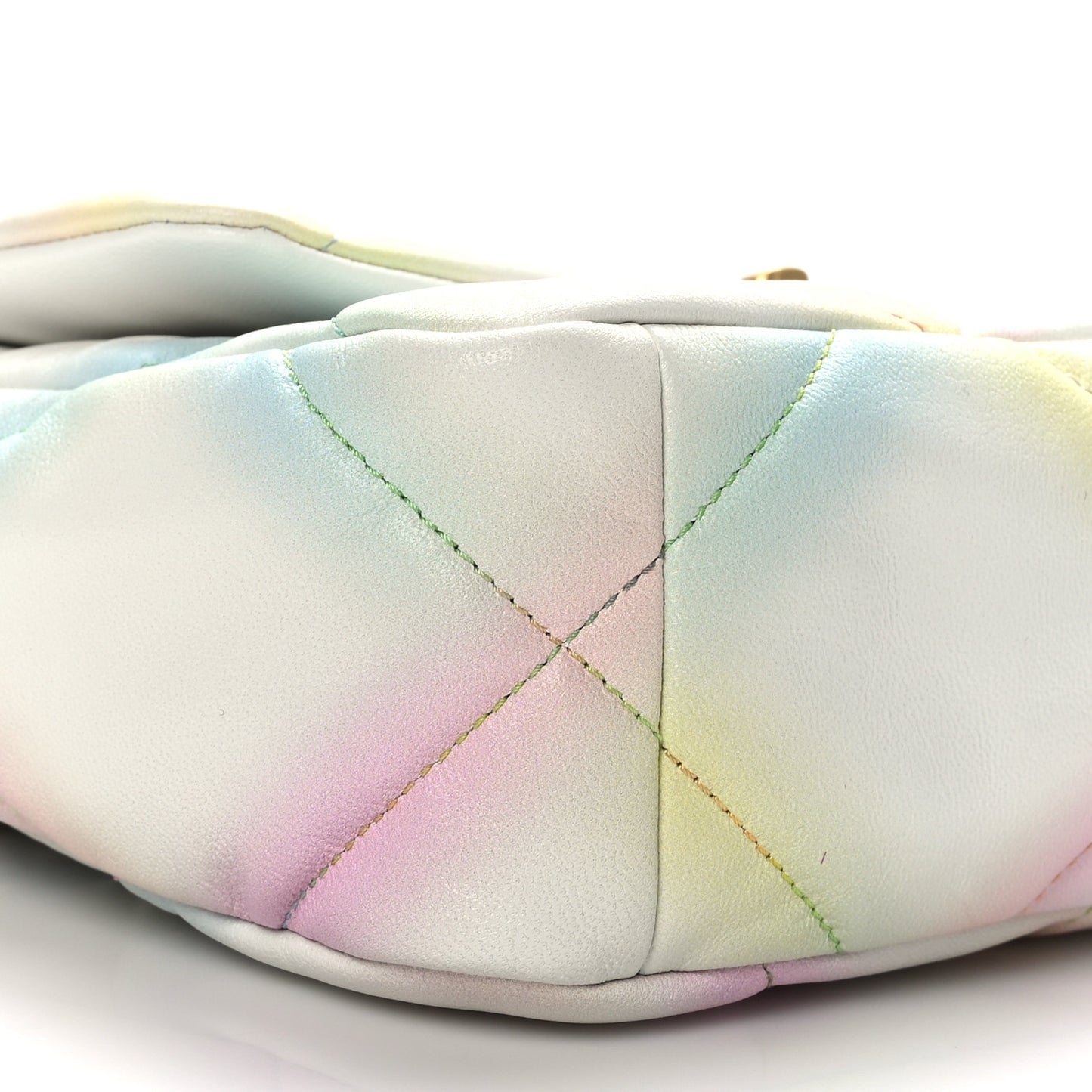 Printed Goatskin Quilted Medium Chanel 19 Flap White Multicolor