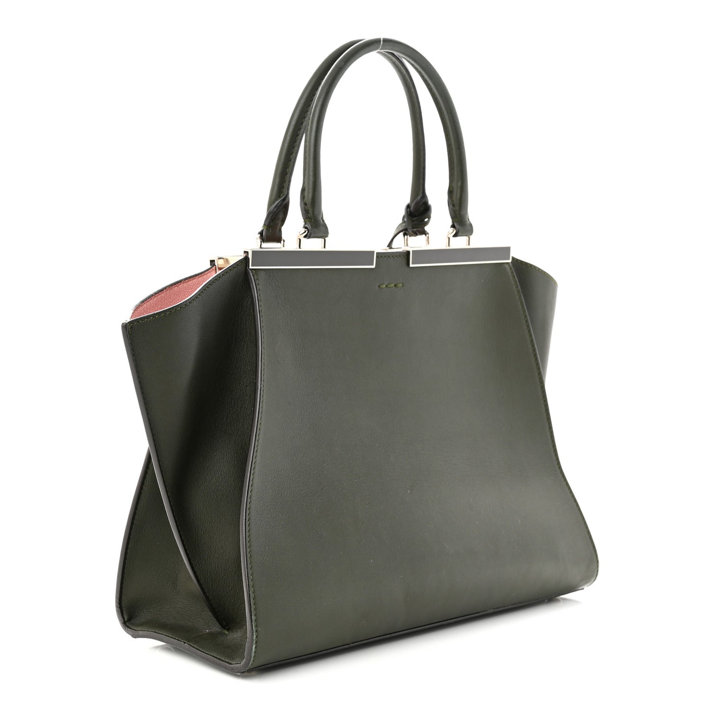Vitello Dolce Marmol Shiny Nappa Petite 3Jours Tote Verde Prato