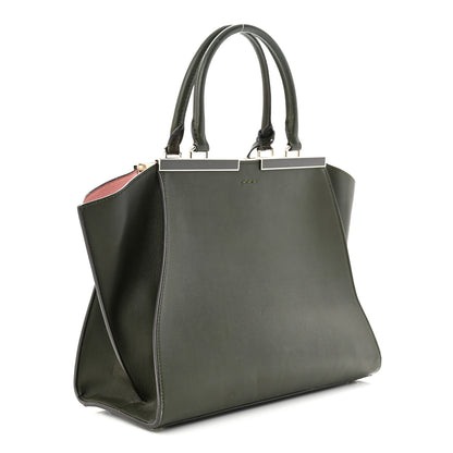 Fendi Vitello Dolce Marmol Shiny Nappa Petite 3Jours Tote Verde Prato 3 of 17