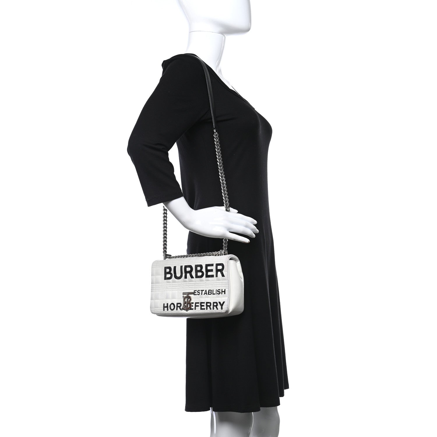 Burberry Patent Quilted Horseferry Print Small Lola Bag White 2 of 15
