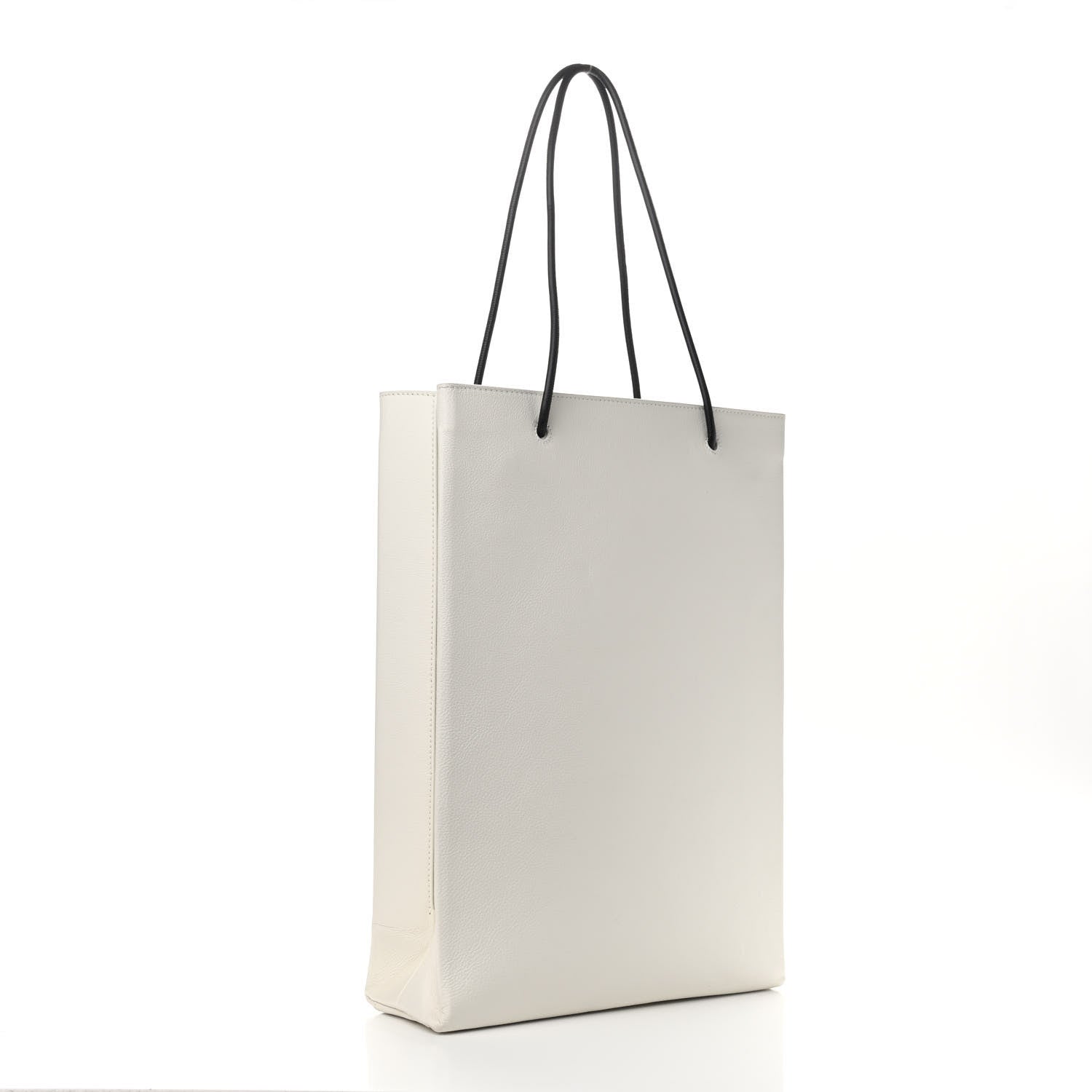 Balenciaga Calfskin Medium Logo North South Shopping Tote White 2 of 10