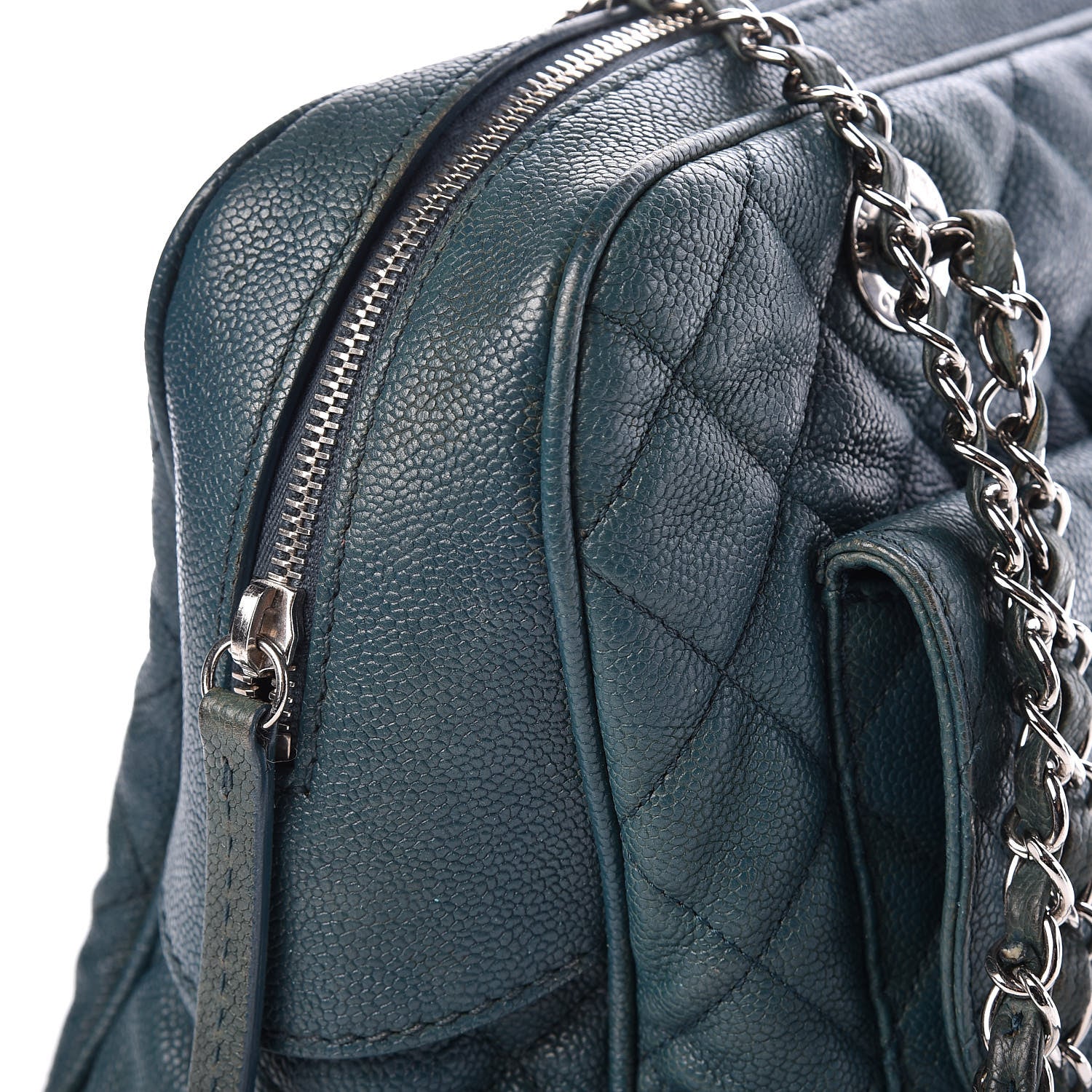 Chanel Caviar Quilted Large Paradoxal Camera Case Turquoise 19 of 20