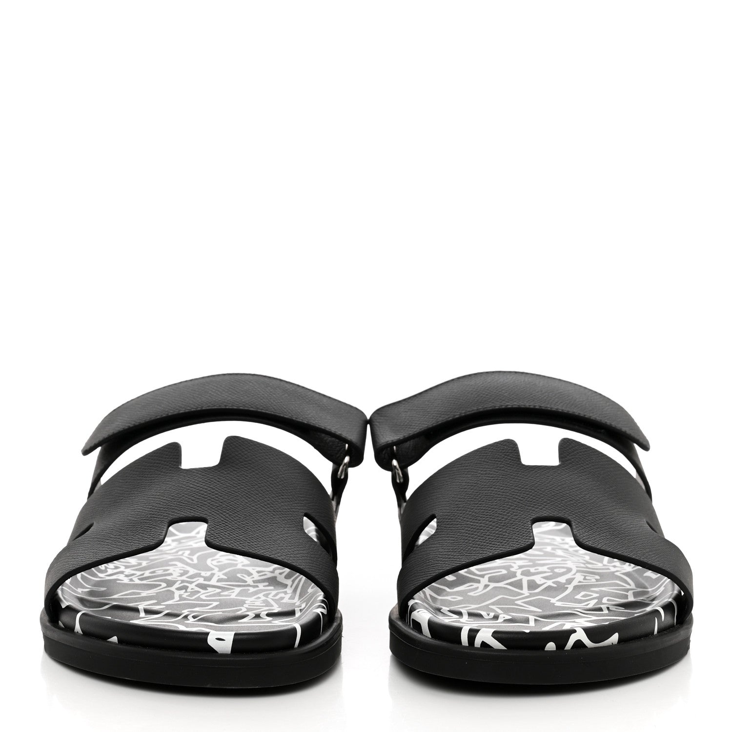 Hermes Epsom Calfskin Graff Hermes Mens Chypre Sandals 44 Black 2 of 10