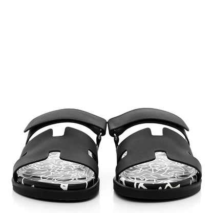 Hermes Epsom Calfskin Graff Hermes Mens Chypre Sandals 44 Black 2 of 10