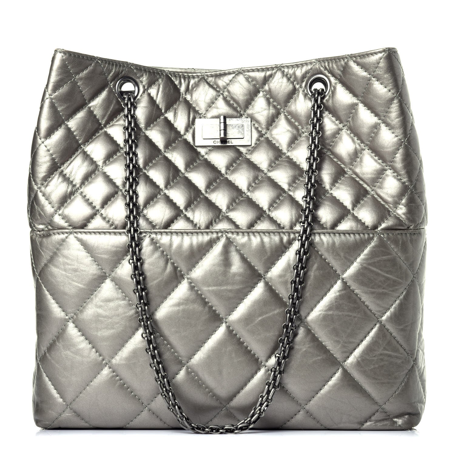 Chanel Aged Calfskin Quilted Reissue 2.55 Tote Light Gold 1 of 9