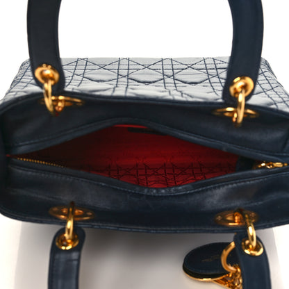 Christian Dior Lambskin Cannage Medium Lady Dior Navy Blue 4 of 6