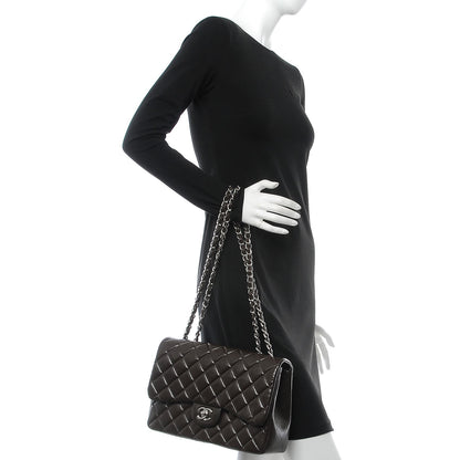 Chanel Caviar Quilted Jumbo Single Flap Dark Brown 2 of 10
