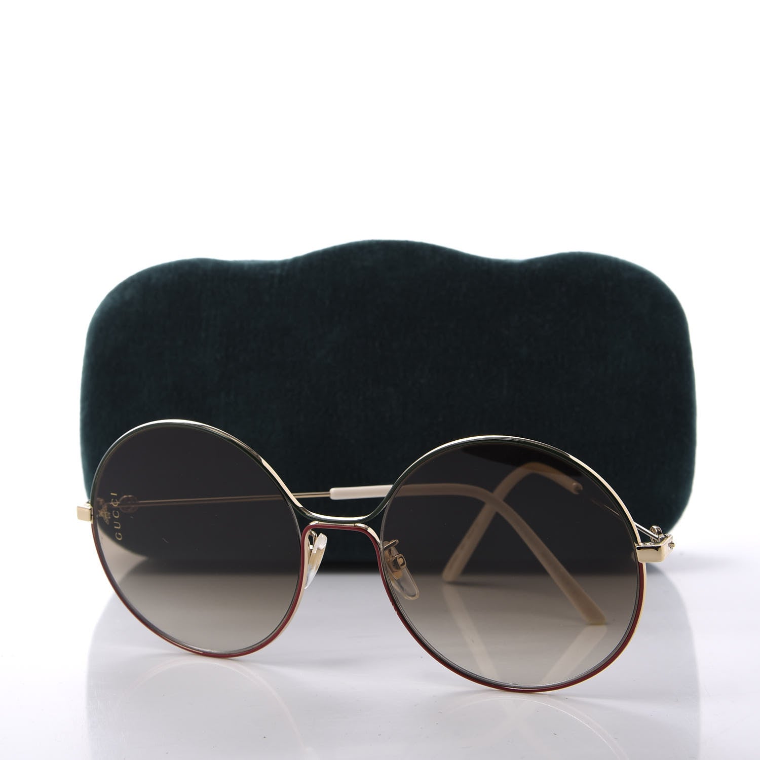 Gucci Round Sunglasses GG0395S Red Green 8 of 8