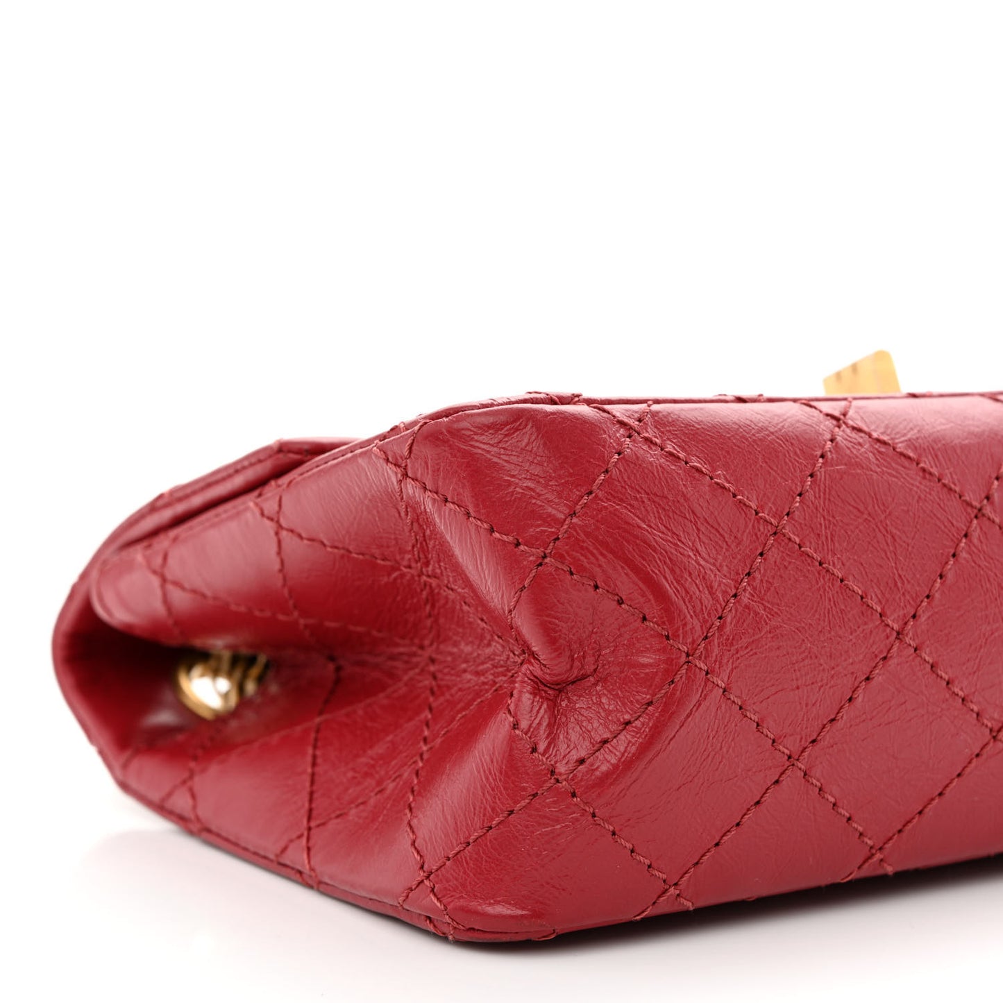 Aged Calfskin Quilted 2.55 Reissue Mini Flap Red