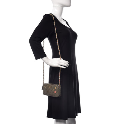 Chanel Canvas Quilted Coco Cuba Small Clutch With Chain Khaki 2 of 12