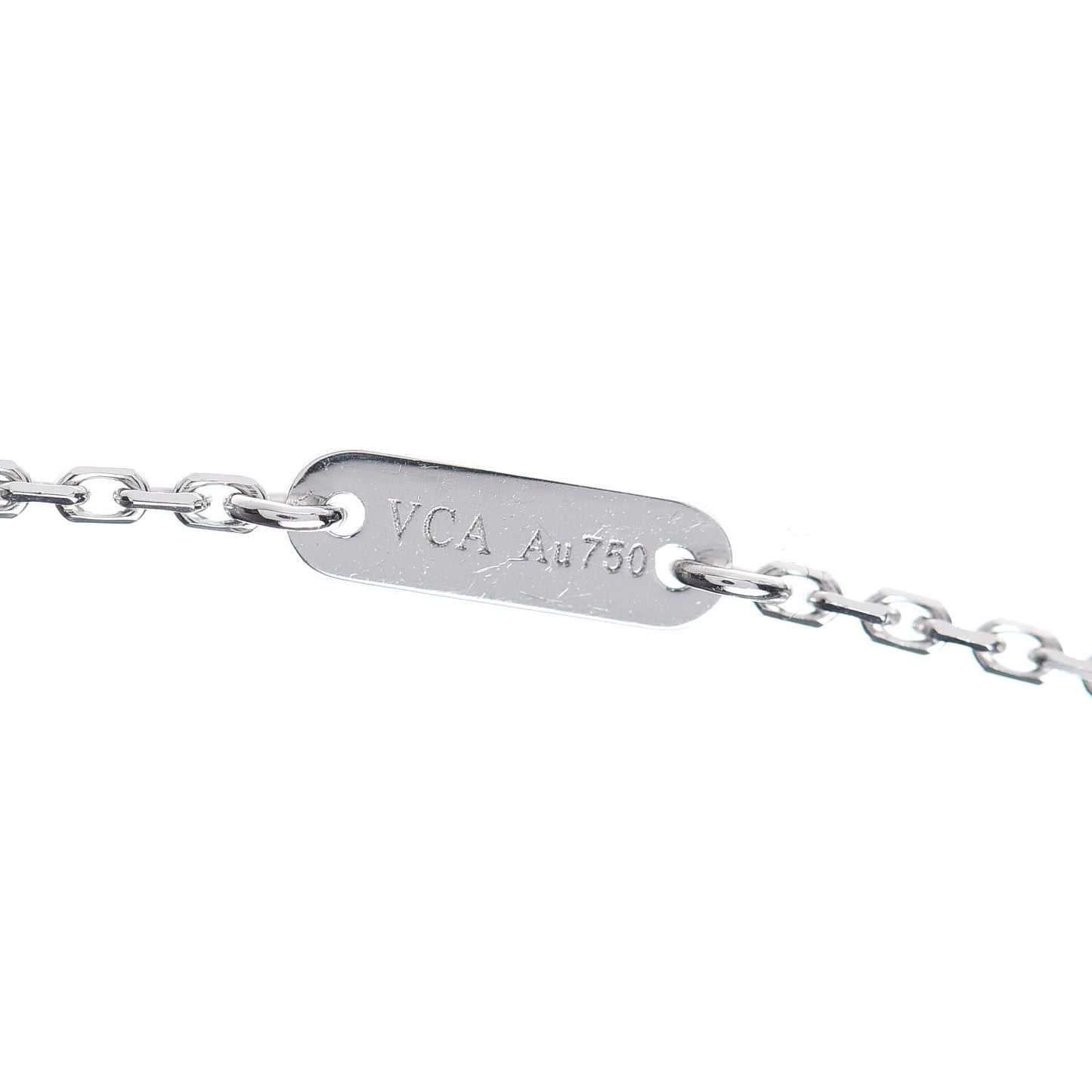 18K White Gold Diamond Sweet Alhambra Pendant Necklace